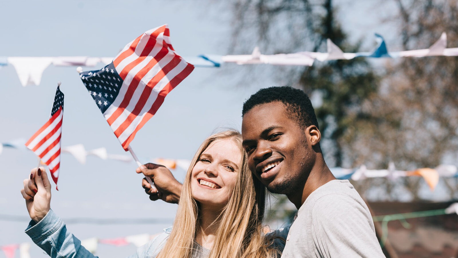 Couple with Flags